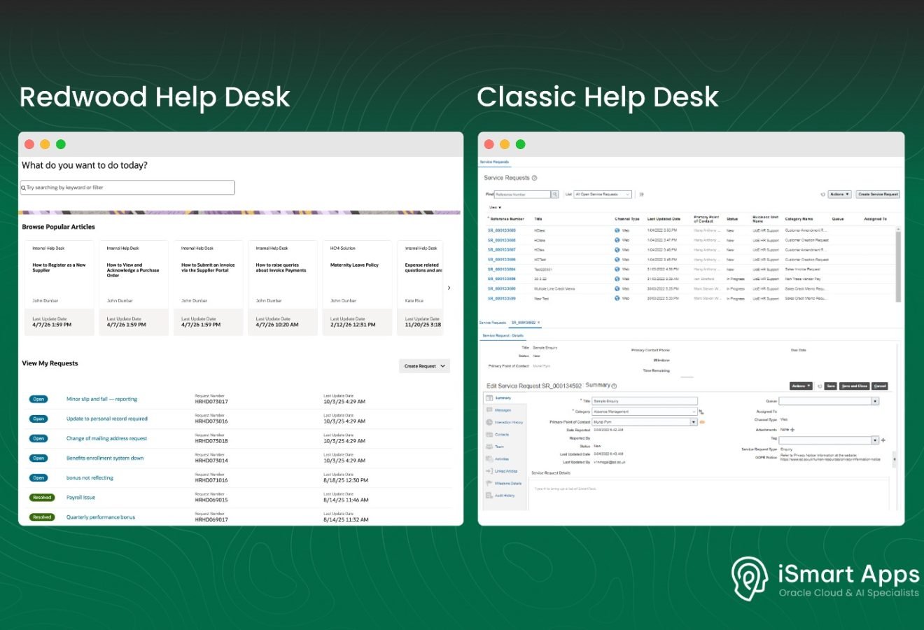 Redwood vs Classic Help Desk