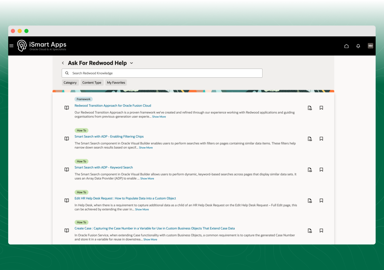 Ask for Redwood Help - iSmart Apps Knowledge Library